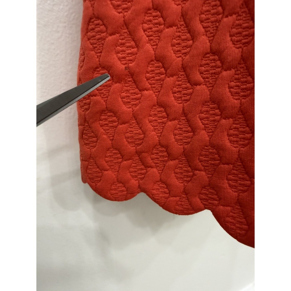 Anthropologie Maeve Coral Caye Scallop Textured Lace Detail Dress Pockets XS - Picture 10 of 10